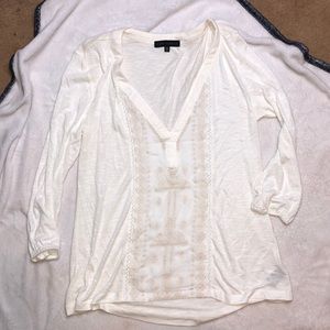 Sanctuary top cream off white 3/4 sleeves small